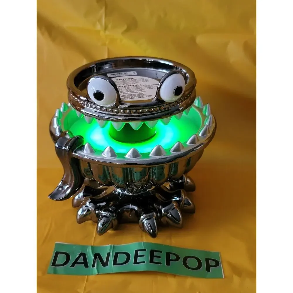 Bath & Body Works 2021 Monster Glow Halloween 3 Wick Jar Pedestal Candle Holder - Picture 2 of 11